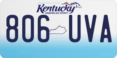 KY license plate 806UVA