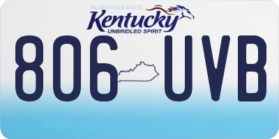 KY license plate 806UVB