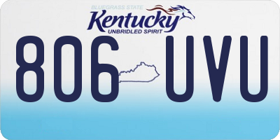 KY license plate 806UVU