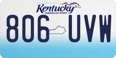 KY license plate 806UVW