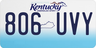 KY license plate 806UVY