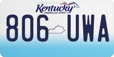 KY license plate 806UWA