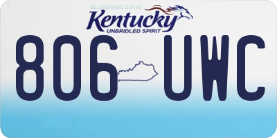 KY license plate 806UWC