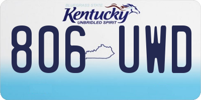 KY license plate 806UWD