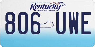 KY license plate 806UWE