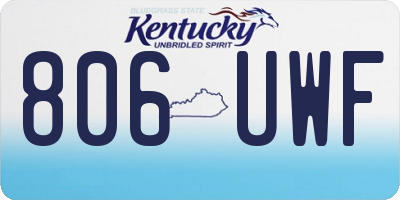 KY license plate 806UWF