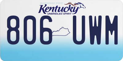 KY license plate 806UWM
