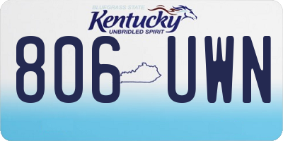 KY license plate 806UWN