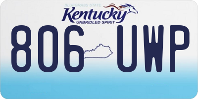KY license plate 806UWP