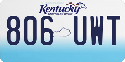 KY license plate 806UWT