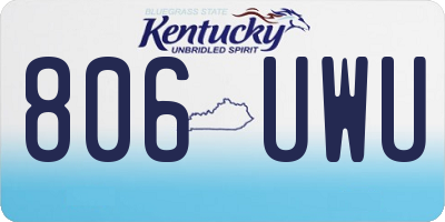 KY license plate 806UWU