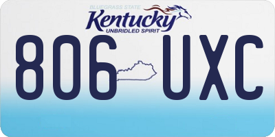 KY license plate 806UXC
