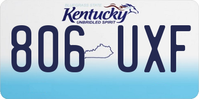 KY license plate 806UXF