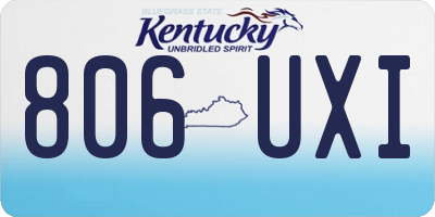 KY license plate 806UXI