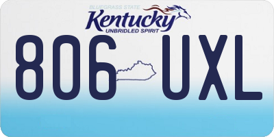 KY license plate 806UXL