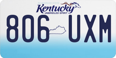 KY license plate 806UXM