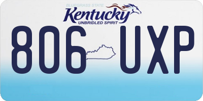 KY license plate 806UXP