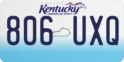 KY license plate 806UXQ
