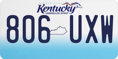 KY license plate 806UXW