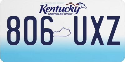 KY license plate 806UXZ