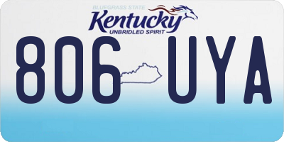 KY license plate 806UYA