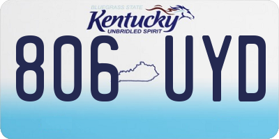 KY license plate 806UYD