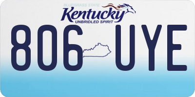 KY license plate 806UYE