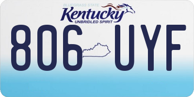 KY license plate 806UYF