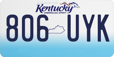 KY license plate 806UYK