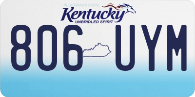 KY license plate 806UYM