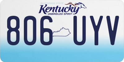 KY license plate 806UYV