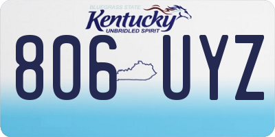KY license plate 806UYZ