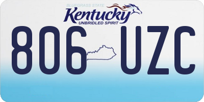 KY license plate 806UZC