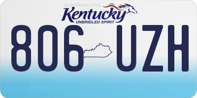 KY license plate 806UZH