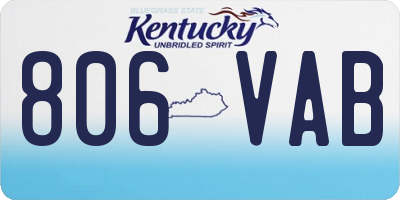 KY license plate 806VAB