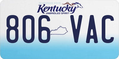 KY license plate 806VAC