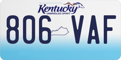 KY license plate 806VAF