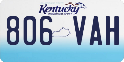 KY license plate 806VAH