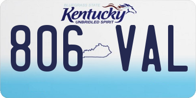 KY license plate 806VAL