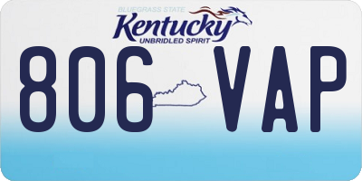 KY license plate 806VAP