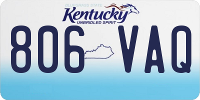 KY license plate 806VAQ