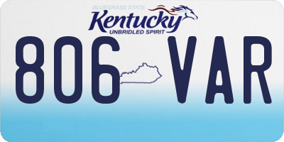 KY license plate 806VAR