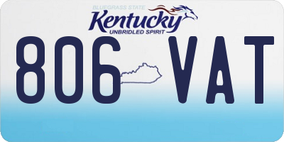 KY license plate 806VAT