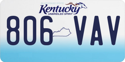 KY license plate 806VAV