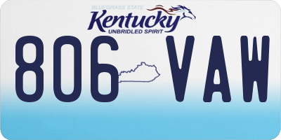 KY license plate 806VAW