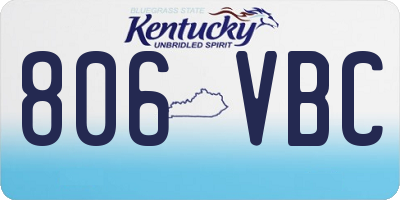 KY license plate 806VBC