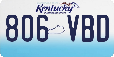 KY license plate 806VBD