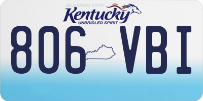 KY license plate 806VBI