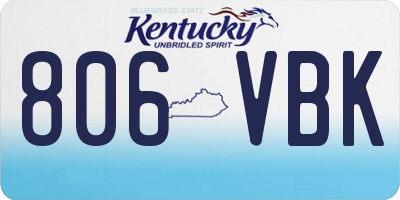 KY license plate 806VBK