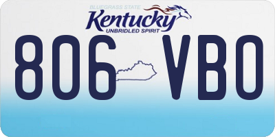 KY license plate 806VBO